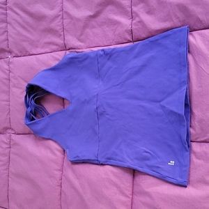 Brasil Sul Criss-Cross Lattice Back Strappy Purple / Blue V-Neck Tank Top S/M